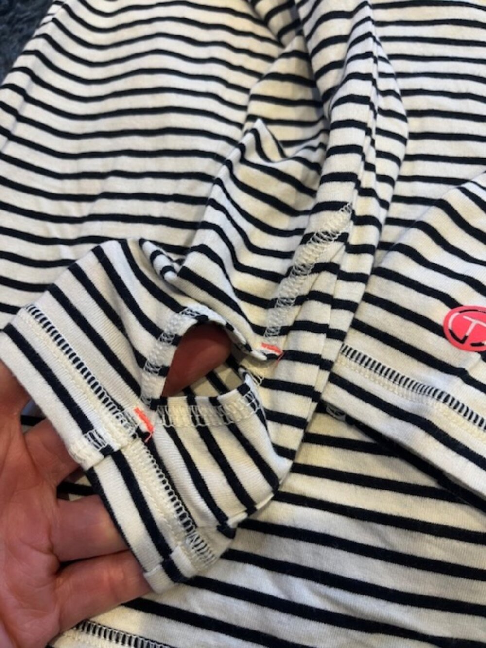 T by Talbots Striped Long Sleeve Top - Petite Medium - Picture 4 of 5